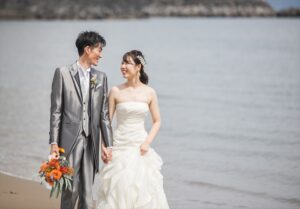 熱海結婚式　前撮り　ビーチ